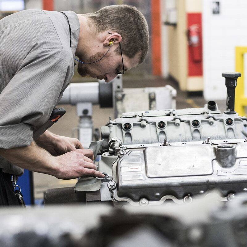 Man working on engine